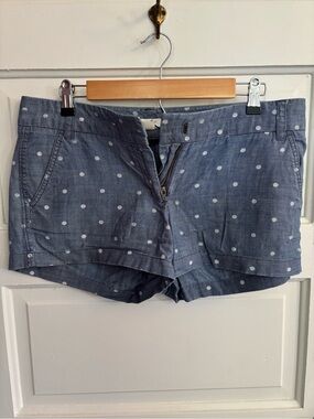 J Crew polka dot Chambray shorts. Size 6. GUC